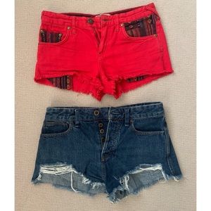 Free people high-waist crop shorts, size 26